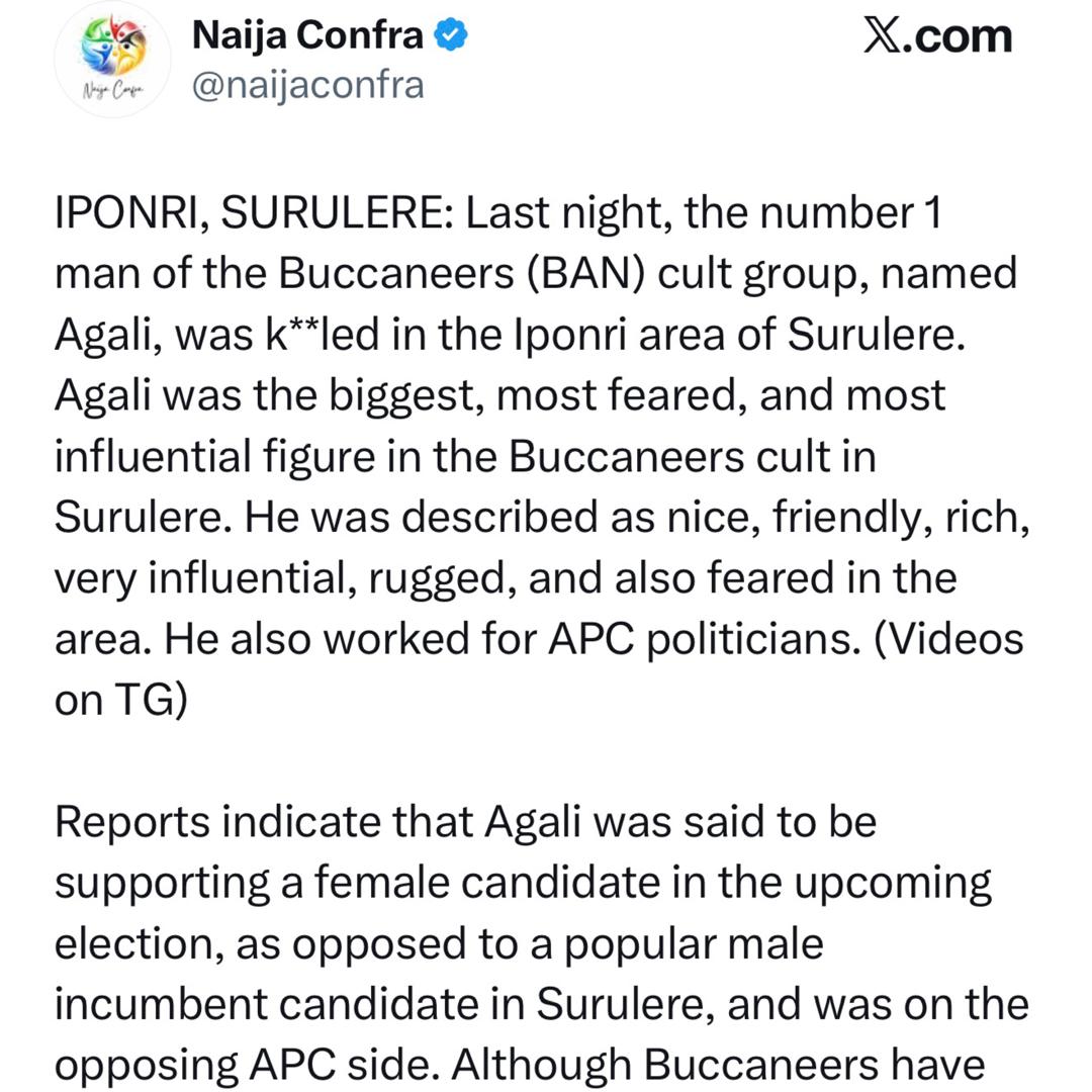 Lagos Police confirm k!lling of man by unknown gunmen in Surulere